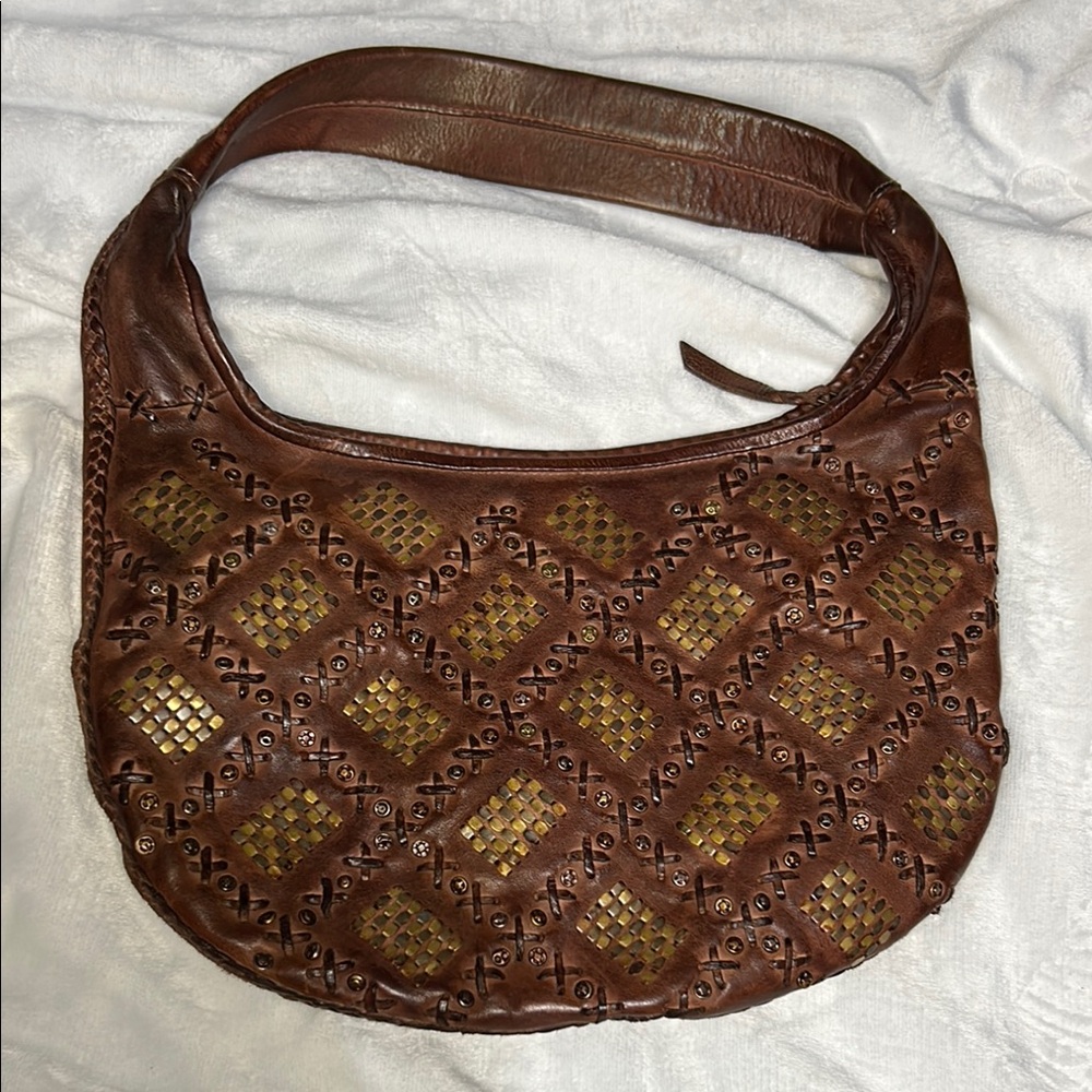 Amsterdam Heritage Brown Crescent Hobo Bag